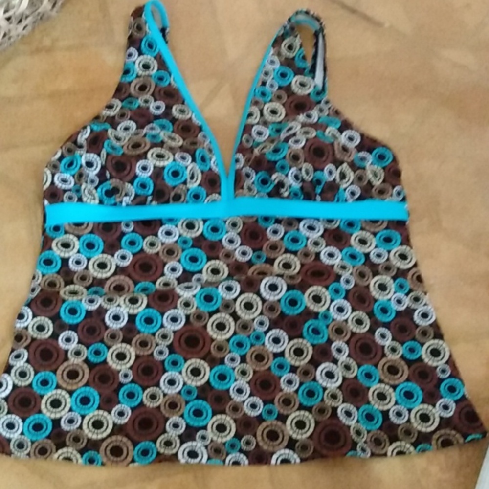 Suit yourself circle motif halter swim top